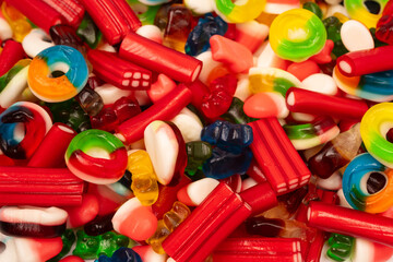 Assorted colorful gummy candies. Jelly  sweets.