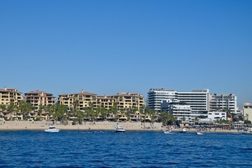 condos line the beach in Cabo