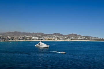 a super yacht in Cabo San Lucas