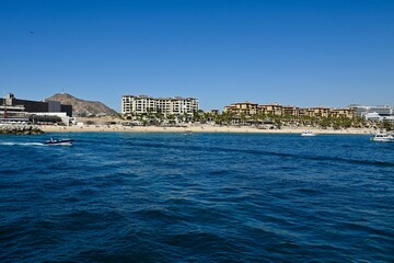 view of the sea and the city