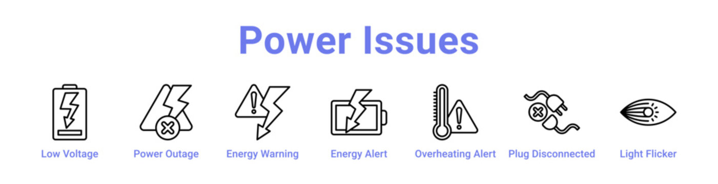 Power Issues Icon Banner and Collection