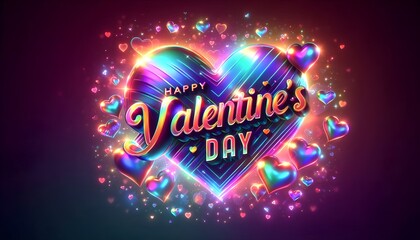 Valentine's Day Holographic text