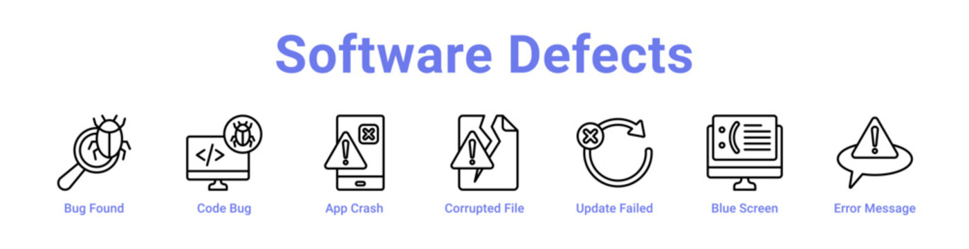 -Software Defects Icon Banner and Collection