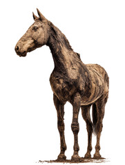 Majestic Horse: Standing tall, a striking horse, with intricate patterns on its coat. It exudes power and elegance. 