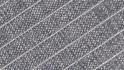 Grey Melange Woven Textile with Diagonal White Pinstripe Pattern