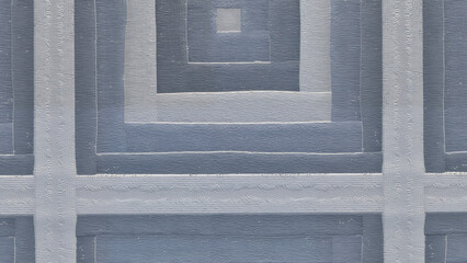 Monochromatic Silver Grey Concentric Diamond Patterned Fabric Texture