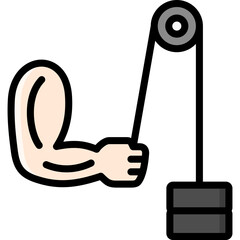 gym equipment icon illustration design with filled outline