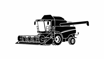 Fototapeta premium Vector illustration of a heavy-duty combine harvester, an indispensable farm machine for fieldwork