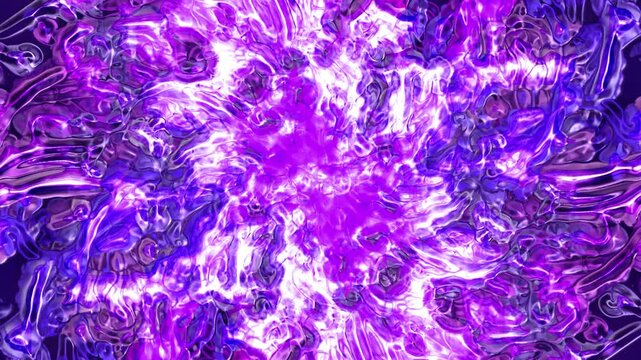 Vertical Psychedelic Blue Violet Vortex 4K Loop features blue and purple globular shapes shifting and rotating away from the camera in a psychedelic vertical ratio loop.