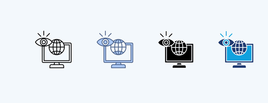 Network Monitoring Multiple Icon Illustration Vector