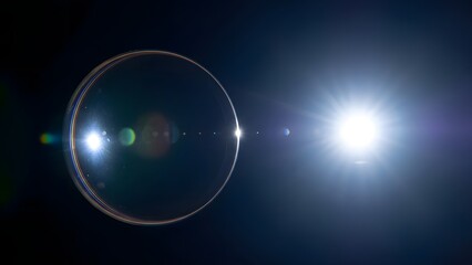 Astronomical phenomenon with bright lights and circular object in space