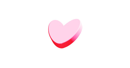 3D Pink Heart with Transparent Background or Alpha channel Supported, Romance or Love and Bonding Concept, Sticker or Overlay of a cute heart, poster, banner or gifts, Valentine's Day or Affectionate.