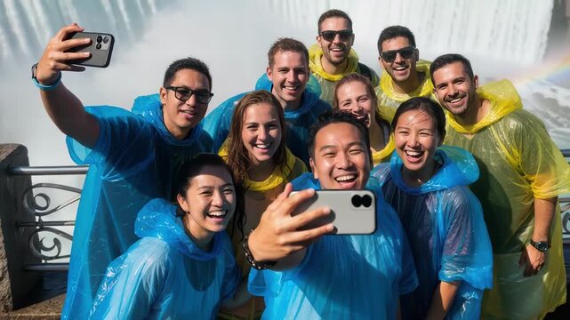 Group of friends taking a selfie together 28