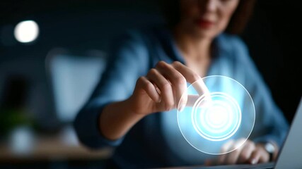 Professional touching digital checklist and target icon goal achievement visualization strategic planning interface task management dashboard productivity tracking system