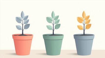 Obraz premium Equity growth investment concept flat design front view business theme cartoon drawing colored pastel.