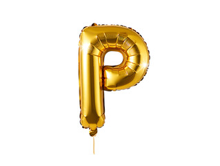 Golden foil number three balloon floating isolated for birthday party decorations and celebrations