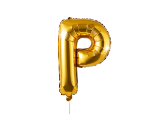 Golden foil number three balloon floating isolated for birthday party decorations and celebrations