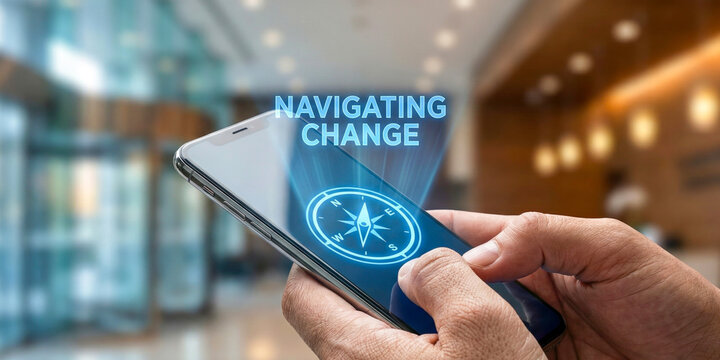 Business strategy high level planning concept navigating change guidance in modern office environment