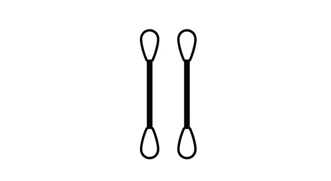 Pair of medical cotton swabs for hygiene and beauty care isolated on a plain white background for healthcare illustration.