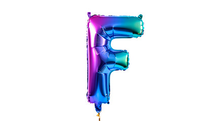 Colorful shiny metallic number five balloon floating isolated on transparent background