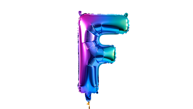 Colorful shiny metallic number five balloon floating isolated on transparent background - Powered by Adobe
