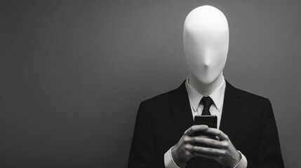 Faceless figure engages with smartphone highlighting privacy and technology issues in contemporary society