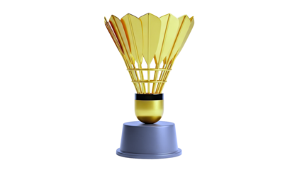 Golden Badminton Shuttlecock Trophy