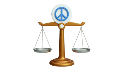 Scales of Justice with Peace Symbol