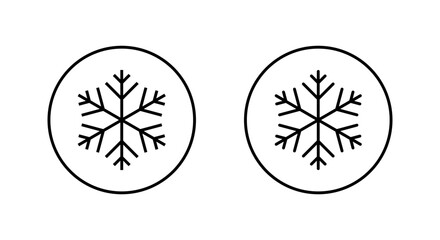 Snowflake, snow flakes icon in circular outline. Winter season, ice symbol