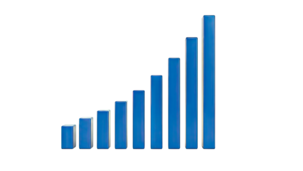 Blue Bar Graph Showing Growth