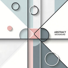 Modern Abstract Geometric Background with Circles, Triangles, and Lines