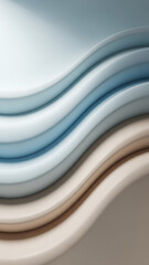 Smooth Abstract Wavy Background with Blue and Beige Color Gradient