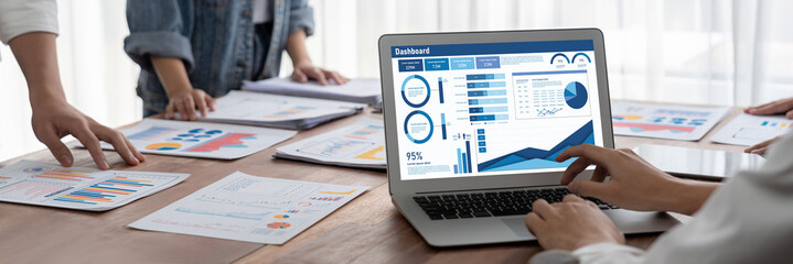 Business data dashboard provide business intelligence analytic for marketing strategy planning...