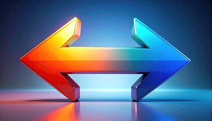 Red and Blue Arrows Pointing in Opposite Directions.