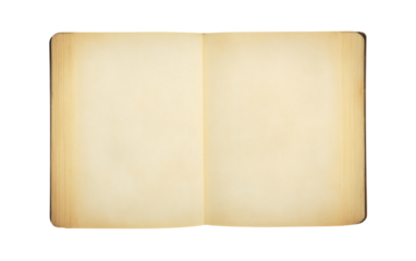 A vintage open book with blank pages, evoking a sense of nostalgia and inspiration for writing, learning, and creativity.