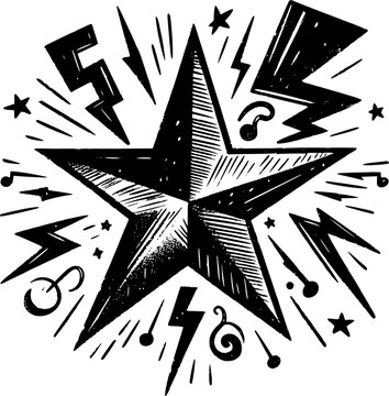 A shiny silver Star of David 3D illustration set as a decorative vector sign icon with a black silhouette shape and artistic pattern for a Christmas celebration design