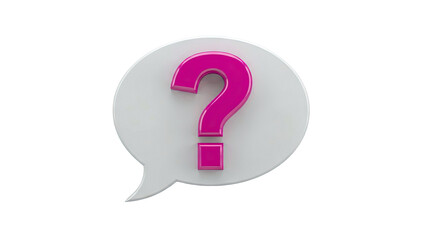 Pink Question Mark in Speech Bubble