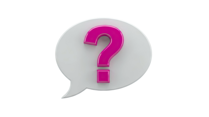 Pink Question Mark in Speech Bubble