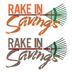 rake in savings sticker set