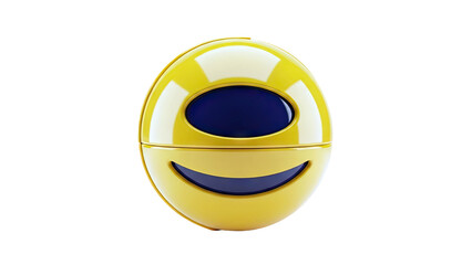 Yellow Emoji Head with Dark Blue Eyes and Mouth