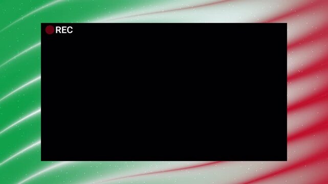 Screen recording with green, white, and red backdrop elements. Perfect for adding dynamic visual elements to video projects.