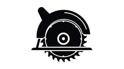 Obraz premium A black and white illustration depicting a circular saw a common woodworking tool