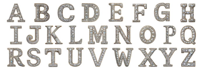 Glamorous Sparkling Diamond Alphabet. Luxury Crystal Letters Monogram – Jewel Alphabet. 
