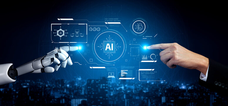 AI system interacting with artificial intelligence interface, processing data, executing algorithms, and enhancing automation with advanced artificial intelligence functions. Vouch - Powered by Adobe
