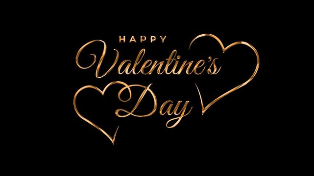 A stunning text animation saying Happy Valentines Day. Transparent background. 4K resolution