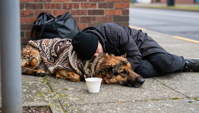 man and dog
