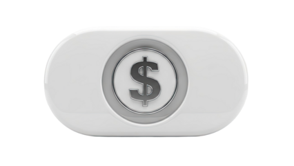 Dollar Symbol on a White Toggle Switch
