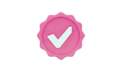 Pink Verified Check Mark Badge