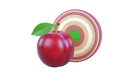Red Plum and Concentric Circles