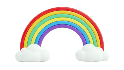 Colorful Rainbow Arch with Clouds